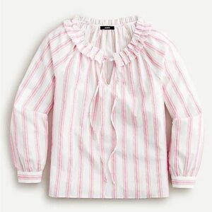 J. Crew Women’s Tie Front Ruffle Neckline Toe Front Pullover